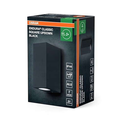 OSRAM Endura Klasyczna Czarna Lampa Ścienna Zewnętrzna GU10 IP44 — miniatura 4