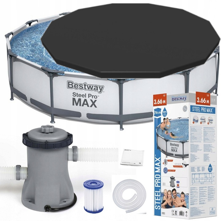 

Bestway 56416 58037 Basen Stelażowy 366X76 Pokrywa