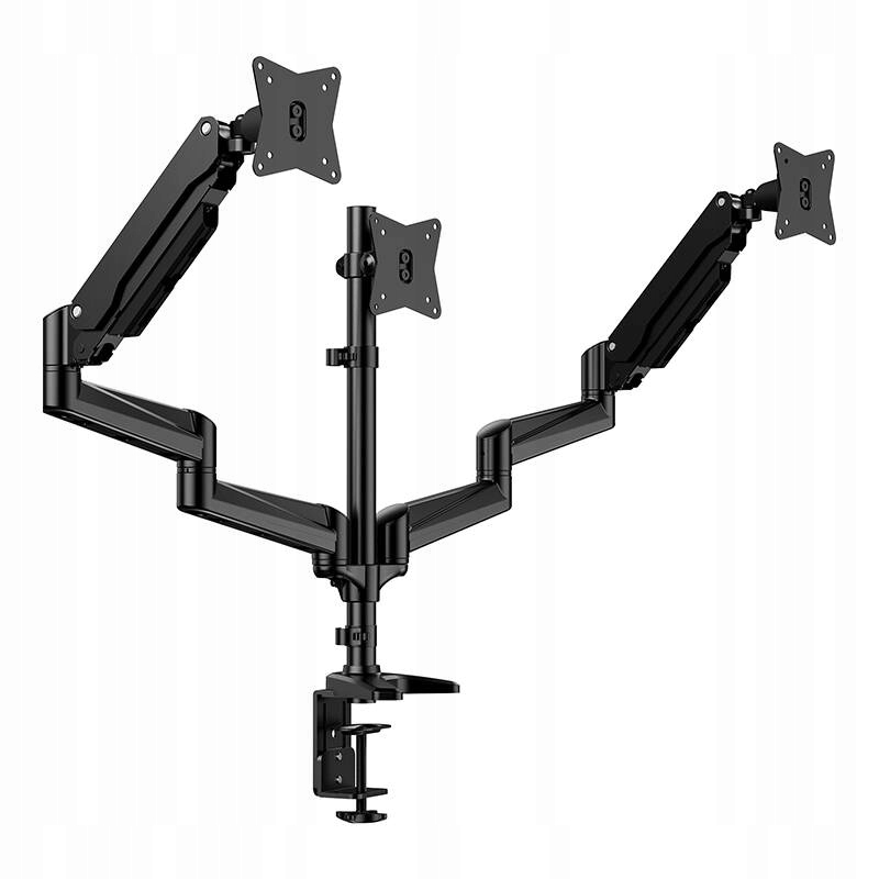 Huanuo Trojitý stolní držák pro 3 monitory 17-32" Vesa, nastavitelný, plynový