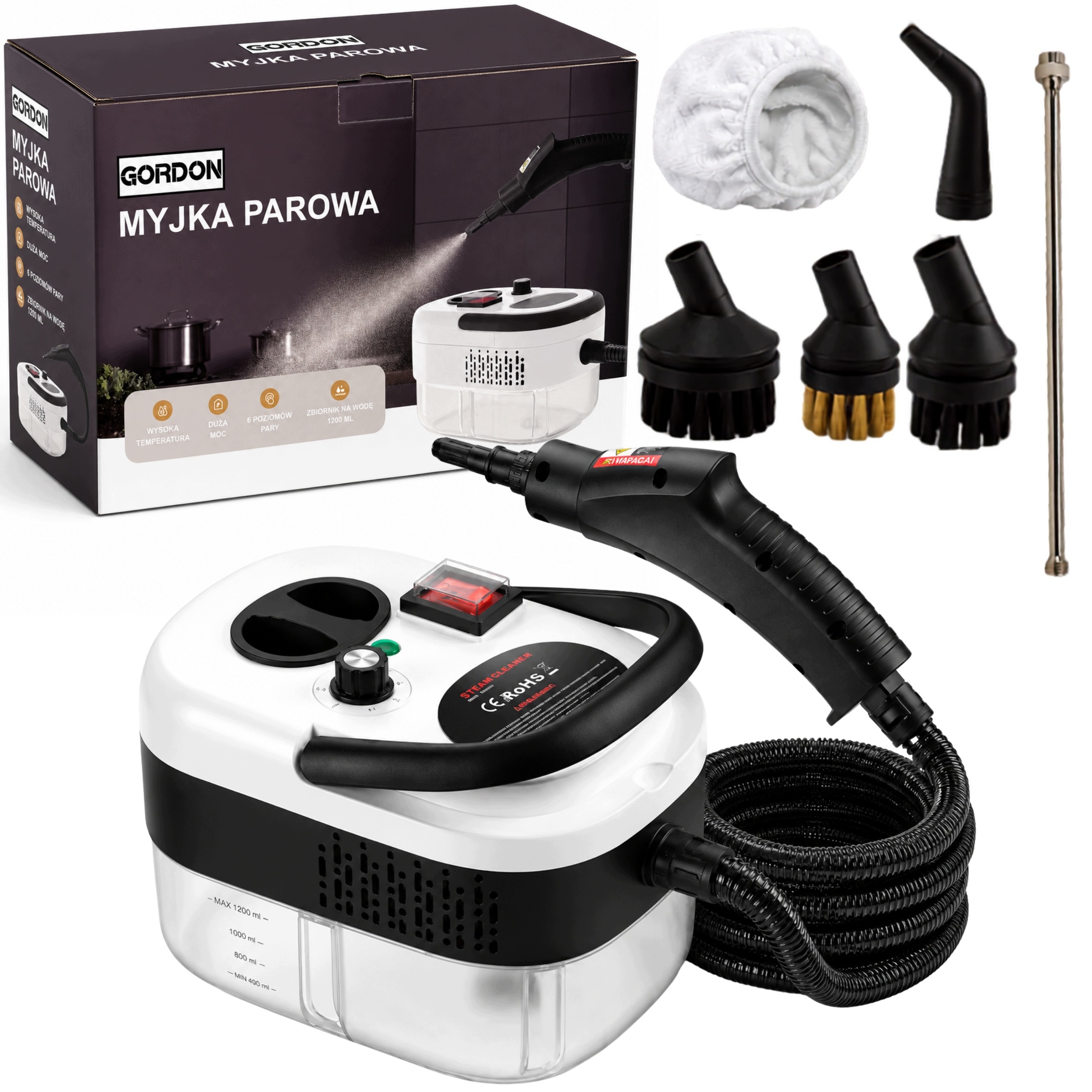Parní Čistič 2500 W Bílá Parní Čistič Do Kuchyně, Koupelny, Okna, Spáry