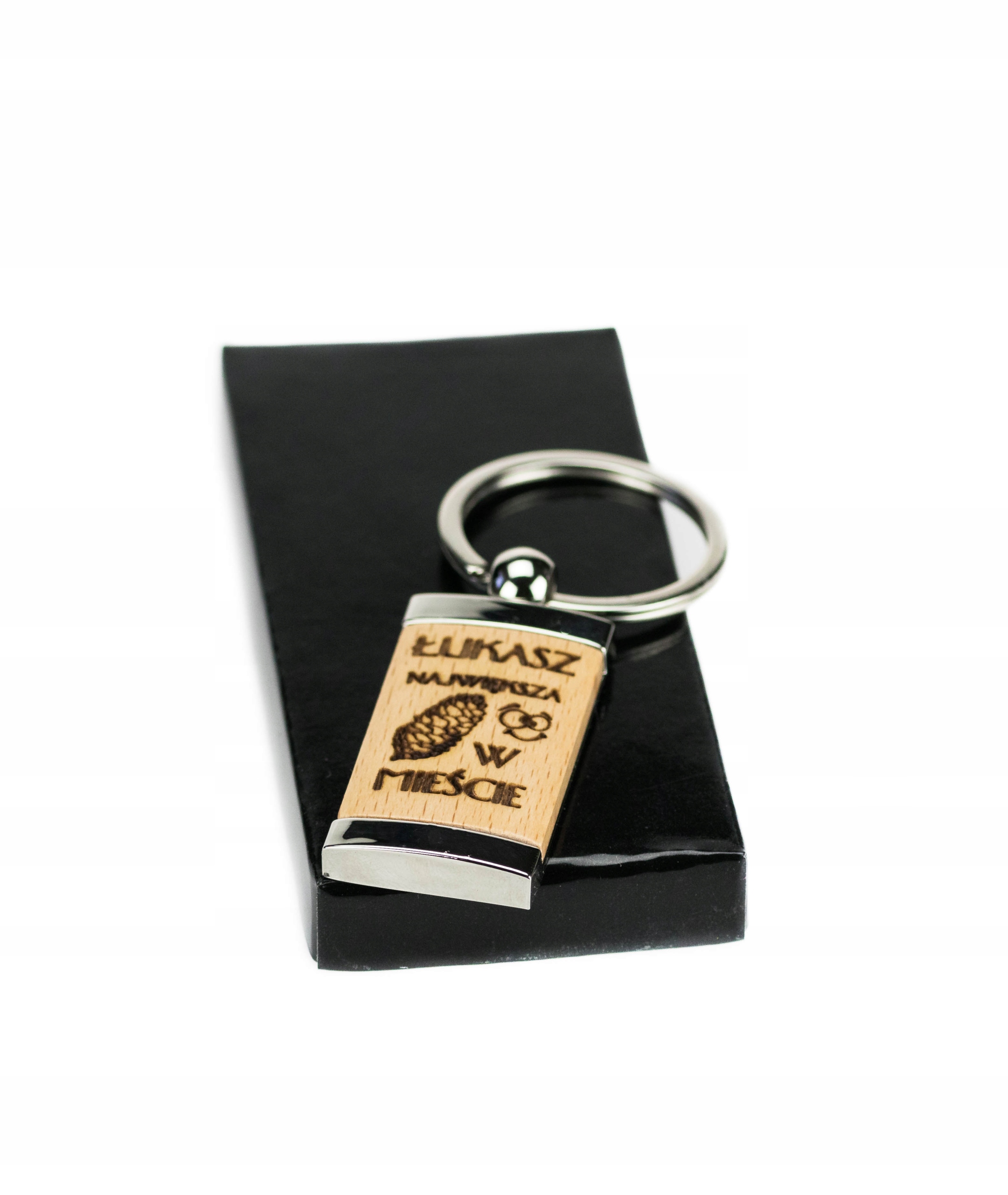 

Brelok drewniany Grawer Prezent do kluczy Upominek