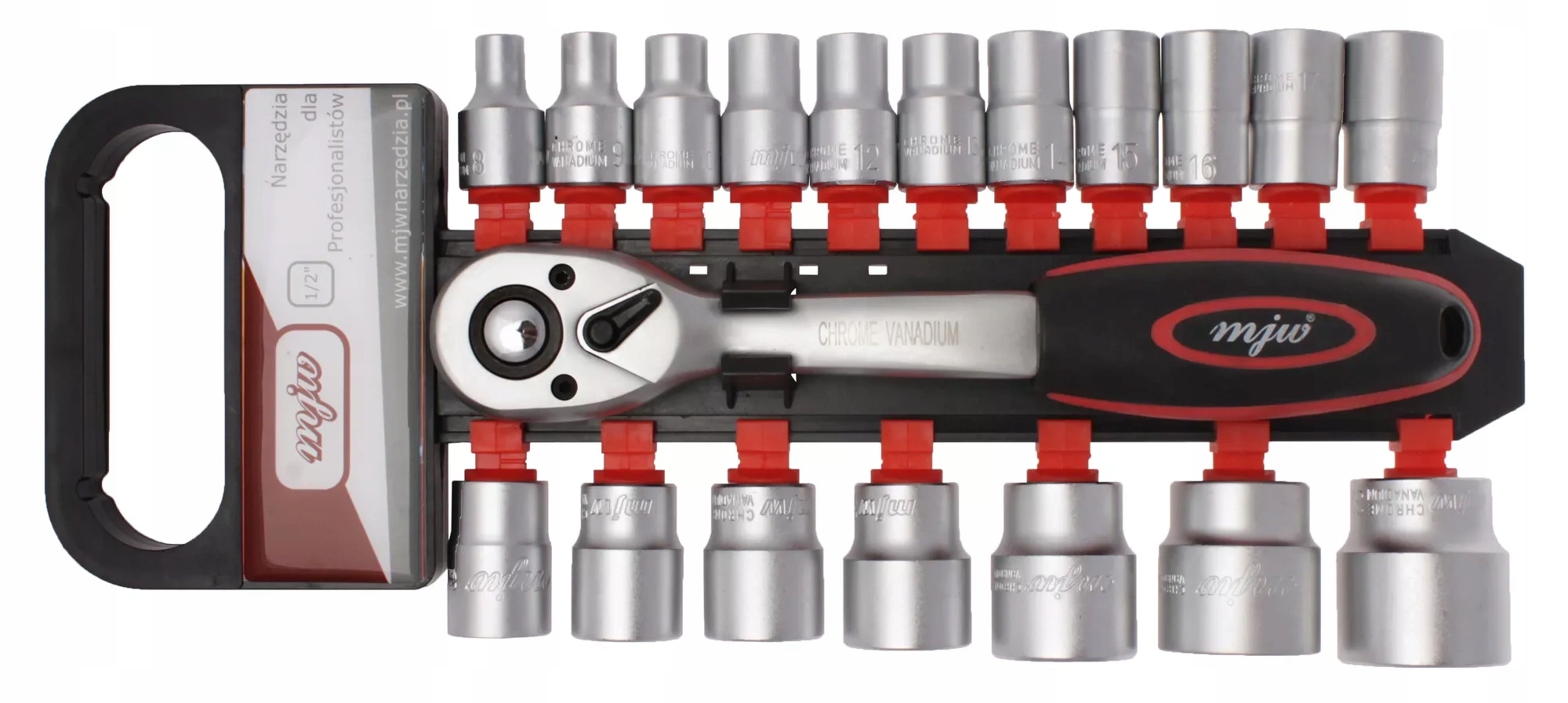 Sada nástrčných klíčů 1/2 6-hran s ráčnou Mjw