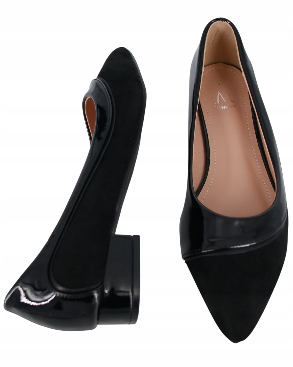 Černé Semišové Lodičky Na Podpatku 3 CM, Dámské Jarní Polobotky 43