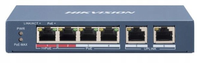 Switch Poe Hikvision DS-3E0106HP-E 6-PORTOVÝ