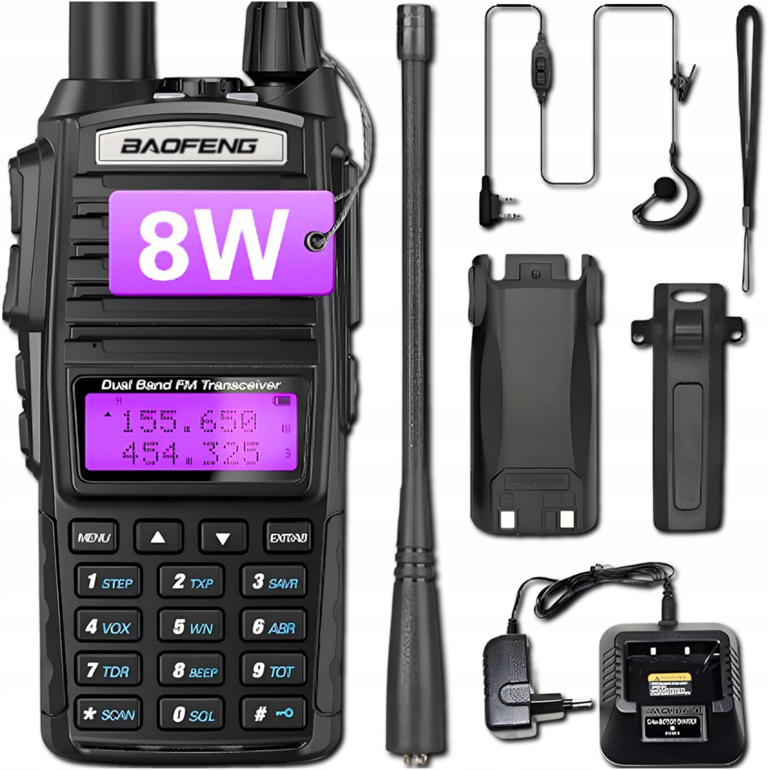 KRÓTKOFALÓWKA BAOFENG UV82 MK5 8W WALKIE TALKIE RADIOTELEFON SŁUCHAWKA