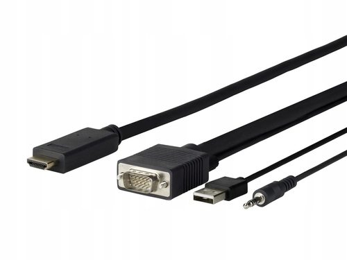 VivoLink Pro VGA + Audio to HDMI 3M VGA (D-Sub) + 3.5mm + USB A Czarny