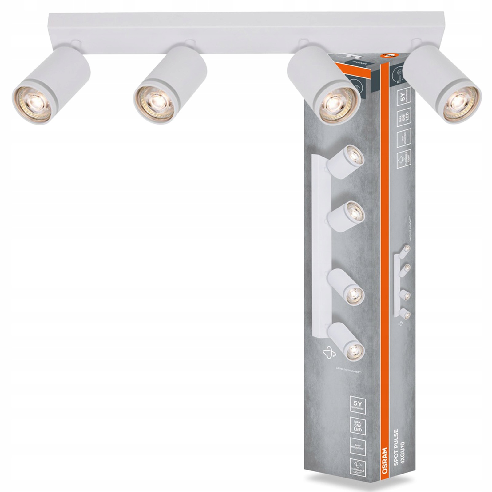 Nástěnná lampa stropní svítidlo Led reflektor Spot 4x GU10 Bílá Pulse Osram