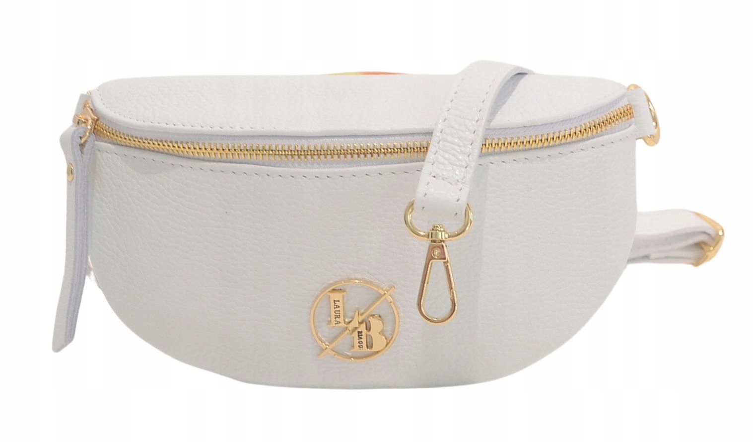 Skórzana Torebka LAURA BIAGGI nerka saszetka skóra naturalna Logo