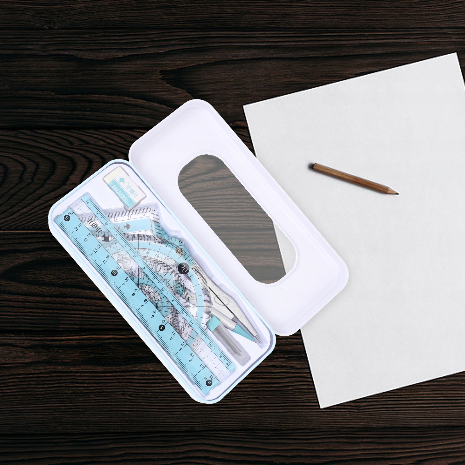 KĄTOMIAR ZESTAW LINII GEOMETRIA MATEMATYKA Rodzaj cyrkla zestaw