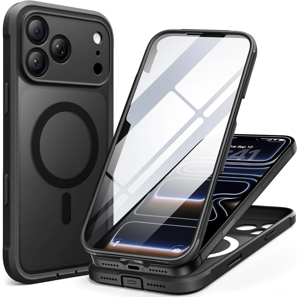Pouzdro Berfy pro iPhone 17 Pro Max, MagSafe se sklem na displej, ovládání kamerou