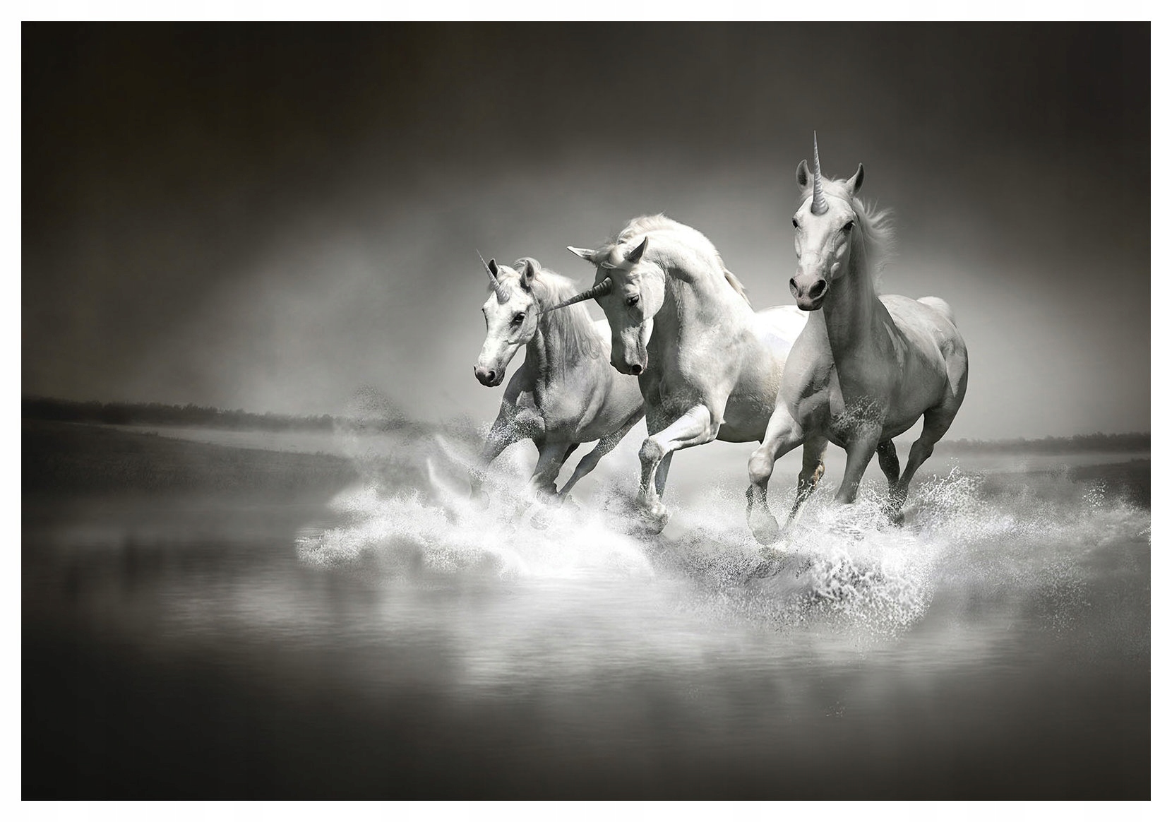 Vliesová fototapeta Jednorožce tanec vo vode mágia 416x254 lepidlo