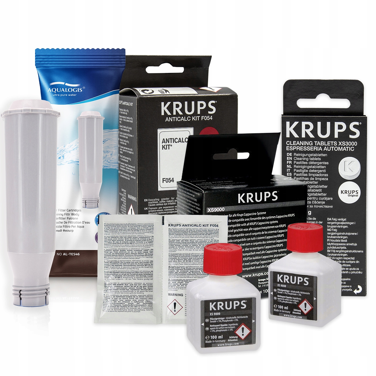 Filtr vody AL-TES46 pro kávovar Krups odvápňovač F054 tablety kapalina
