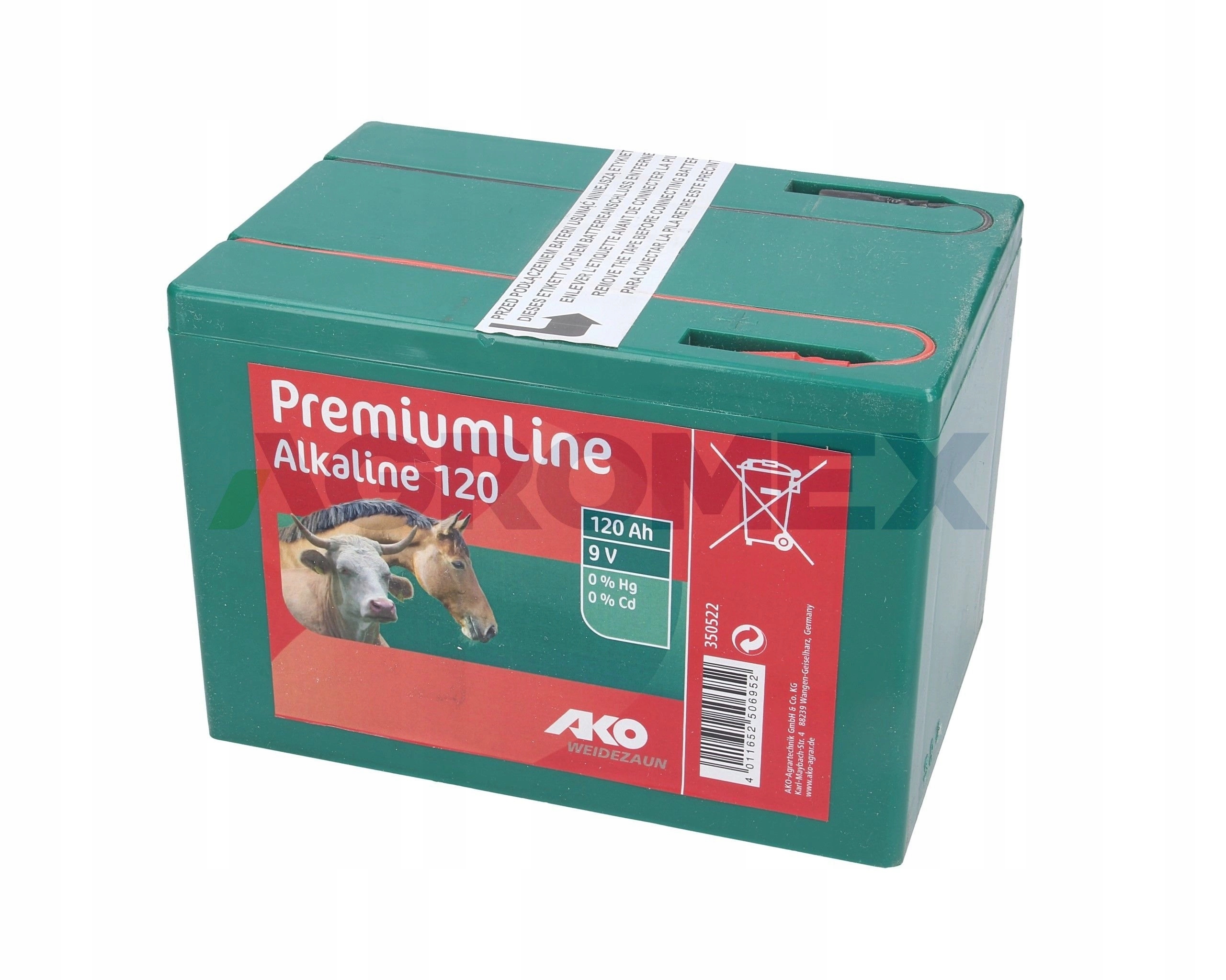 Alkalická baterie pro elektrizátor 9V, 120Ah malá Ako