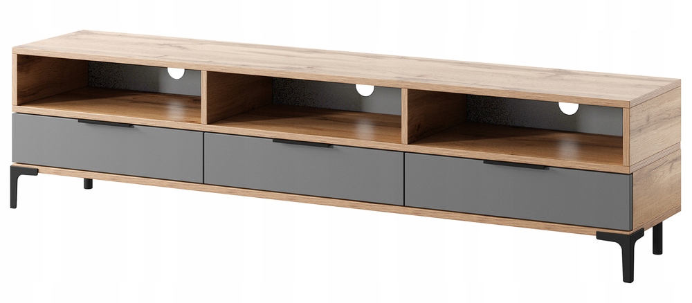 Rtv skříňka Rikke 160 cm Dub wotan šedý lesk