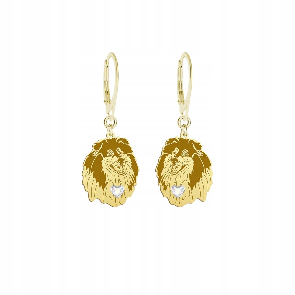 Náušnice Zlaté se psem Skotský ovčák dlouhosrstý 925 Šperky Gravírování