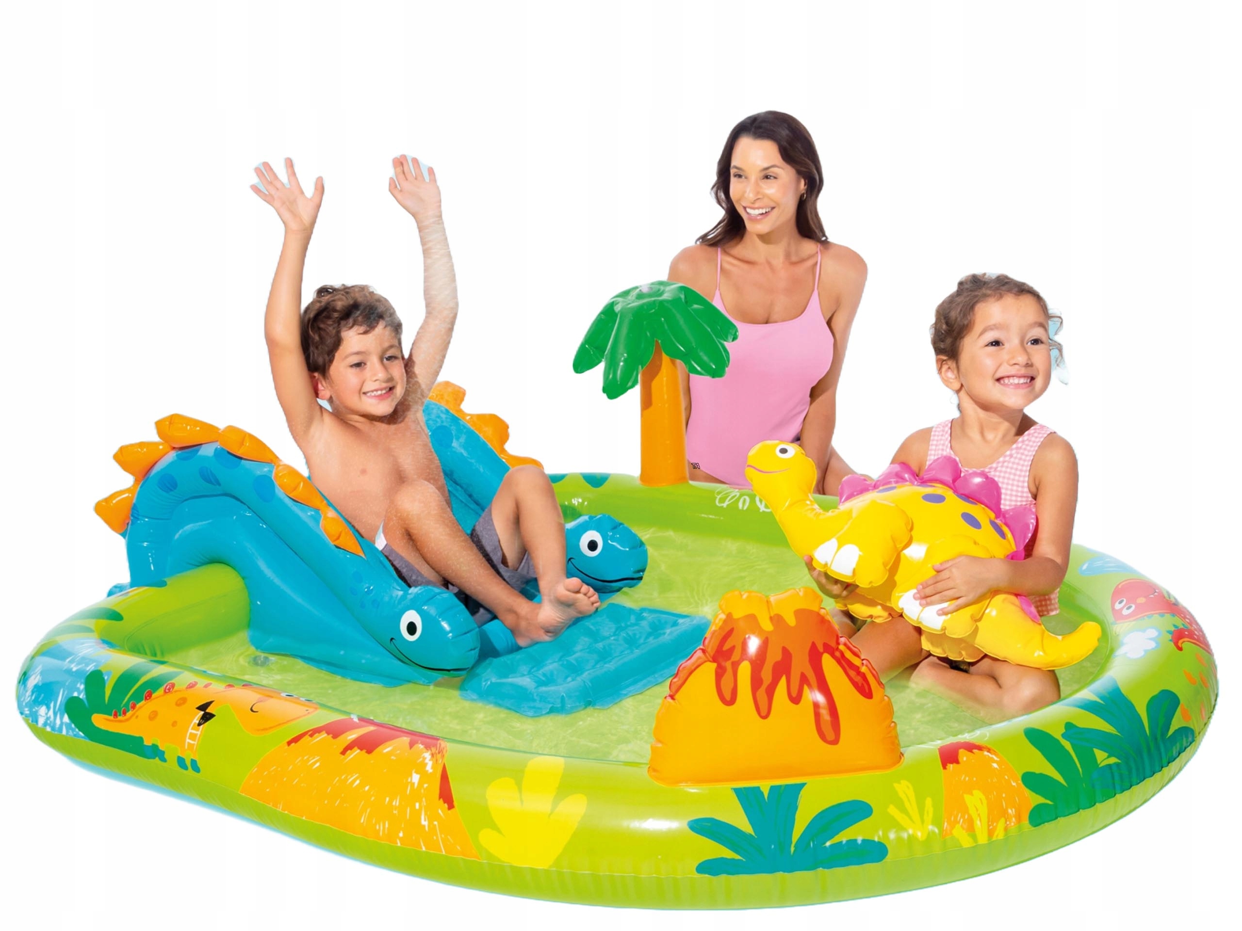 Dmuchany Plac Zabaw Wodny Dinozaury Zjeżdżalnia Fontanna Intex 191x152cm