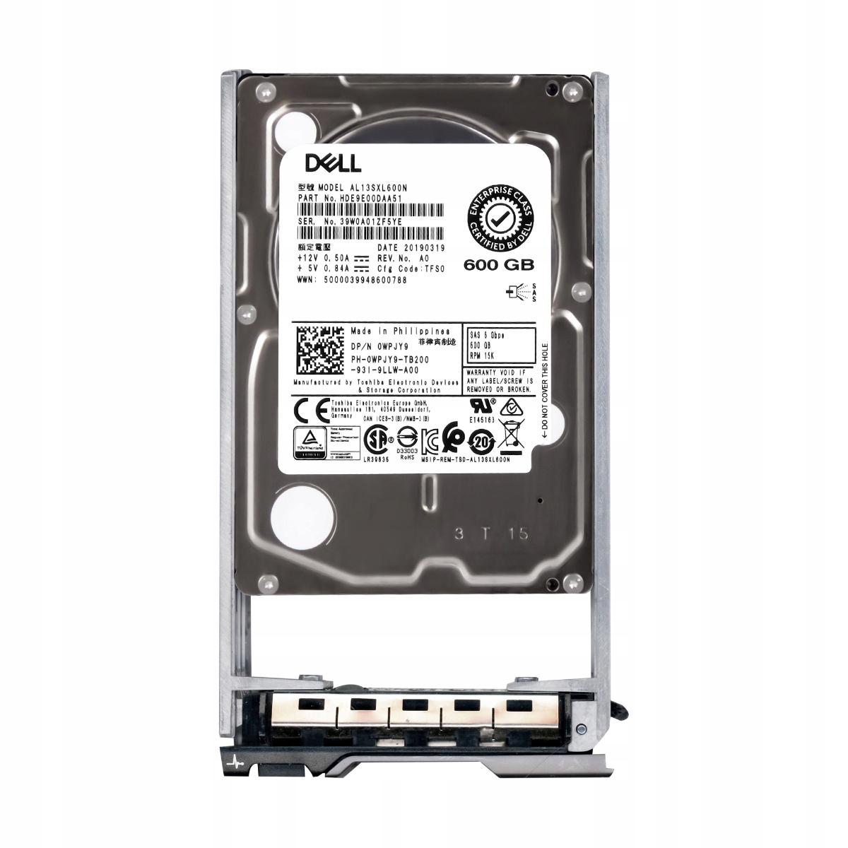 Dell 0WPJY9 600GB SAS-2 15K 64MB 2.5'' AL13SXL600N