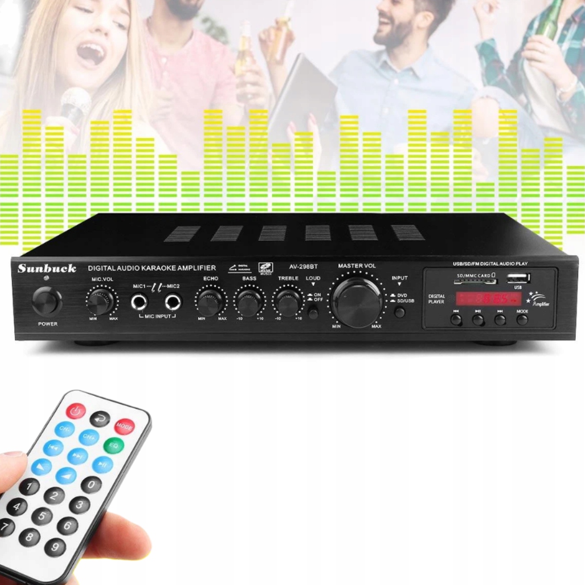 Bluetooth Zesilovač Univerzální Stereo Hifi Digitální Zesilovač Fm 2000W