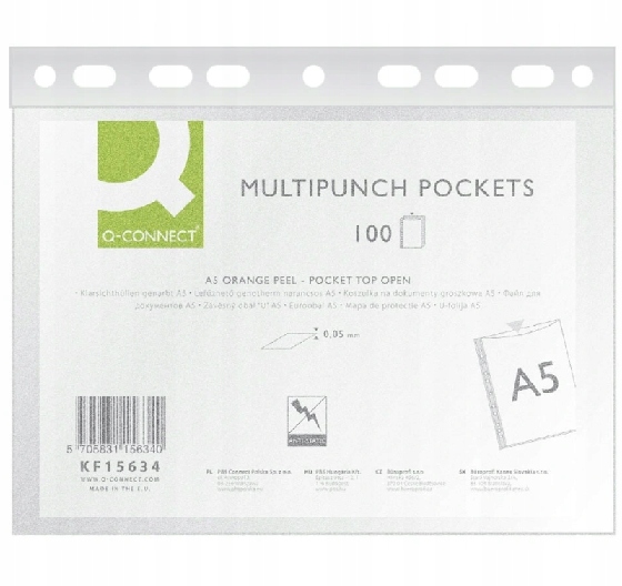 

Koszulka Groszkowa A5 Q-Connect 100 szt 50 mic