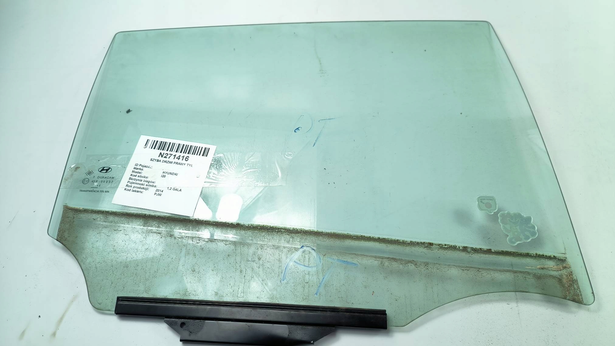 window door right rear part HYUNDAI I20