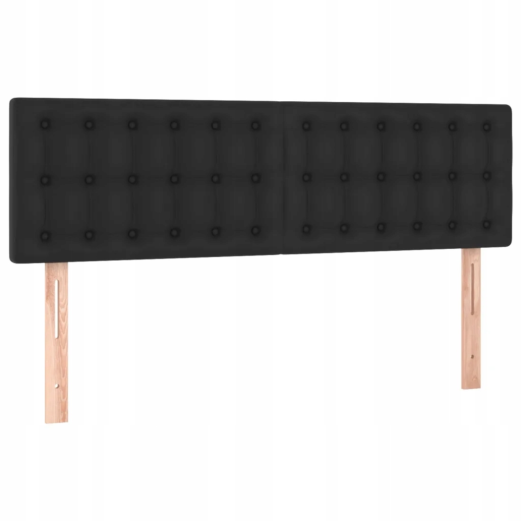 Černá čalouněná opěrka hlavy z umělé kůže 144 x 5 x 78/88 cm