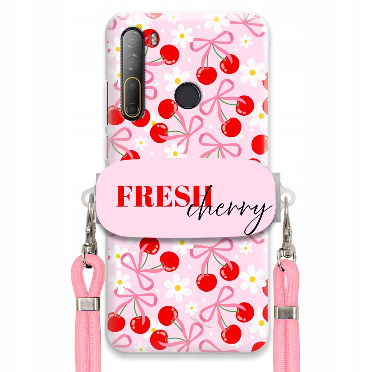 Puzdro pre Htc Desire D20 Pro Case Držiak šnúrok Ružový Fresh Cherry Kokardy