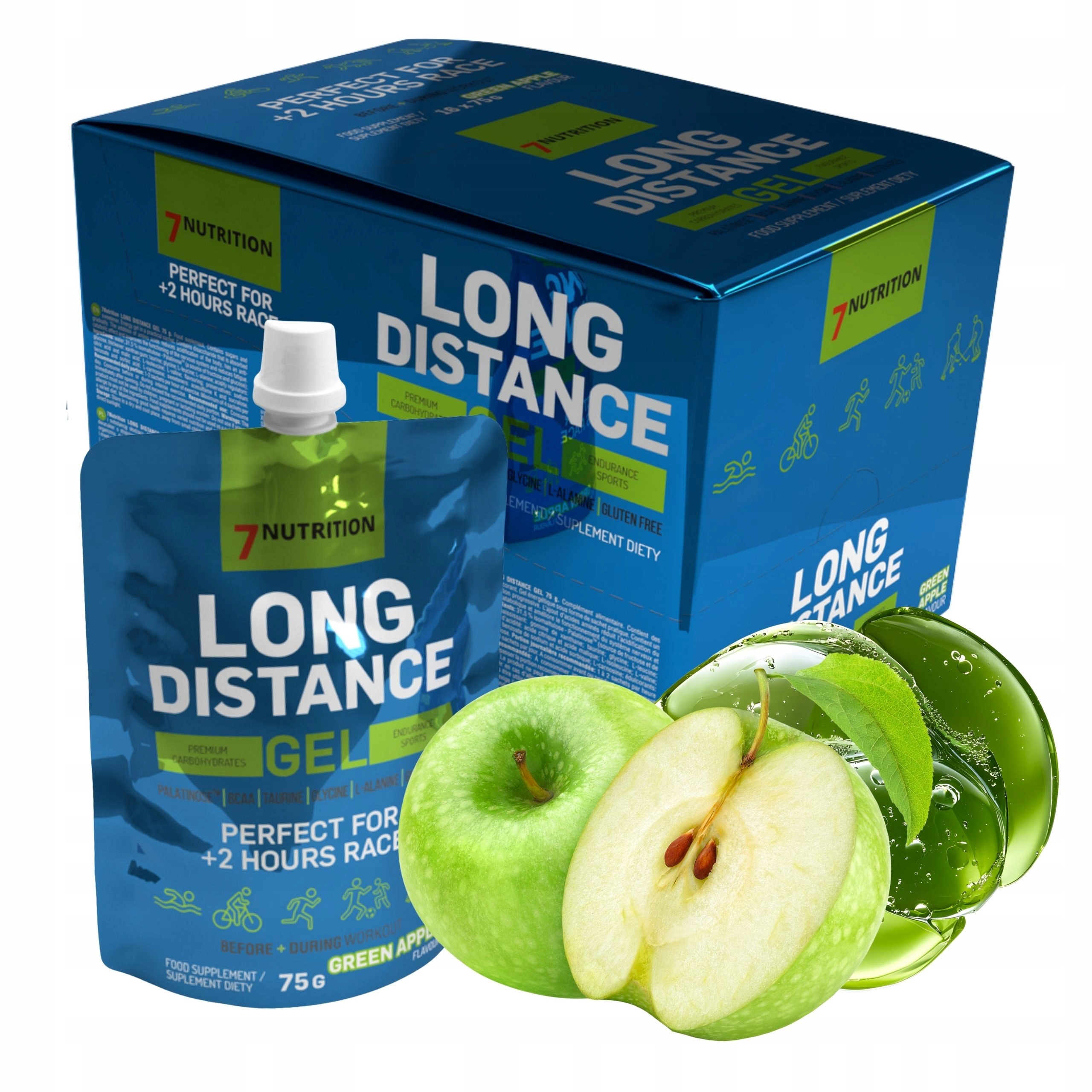 Energetické gely bez kofeinu Palantilóza Glukóza Taurin L-Karnosin x16