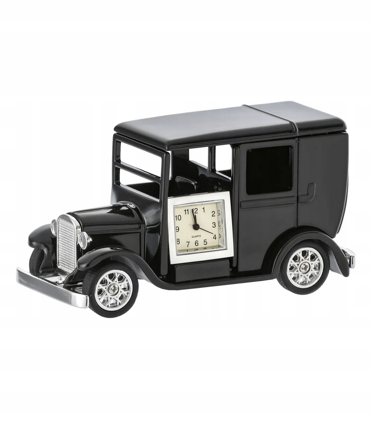 Auto s hodinkami auto černé retro hodiny stylová retro dekorace