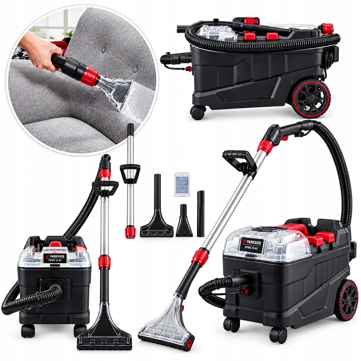 Odkurzacz piorący Parkside Performance 1250W Mocne Ssanie Ppws 3 dysze