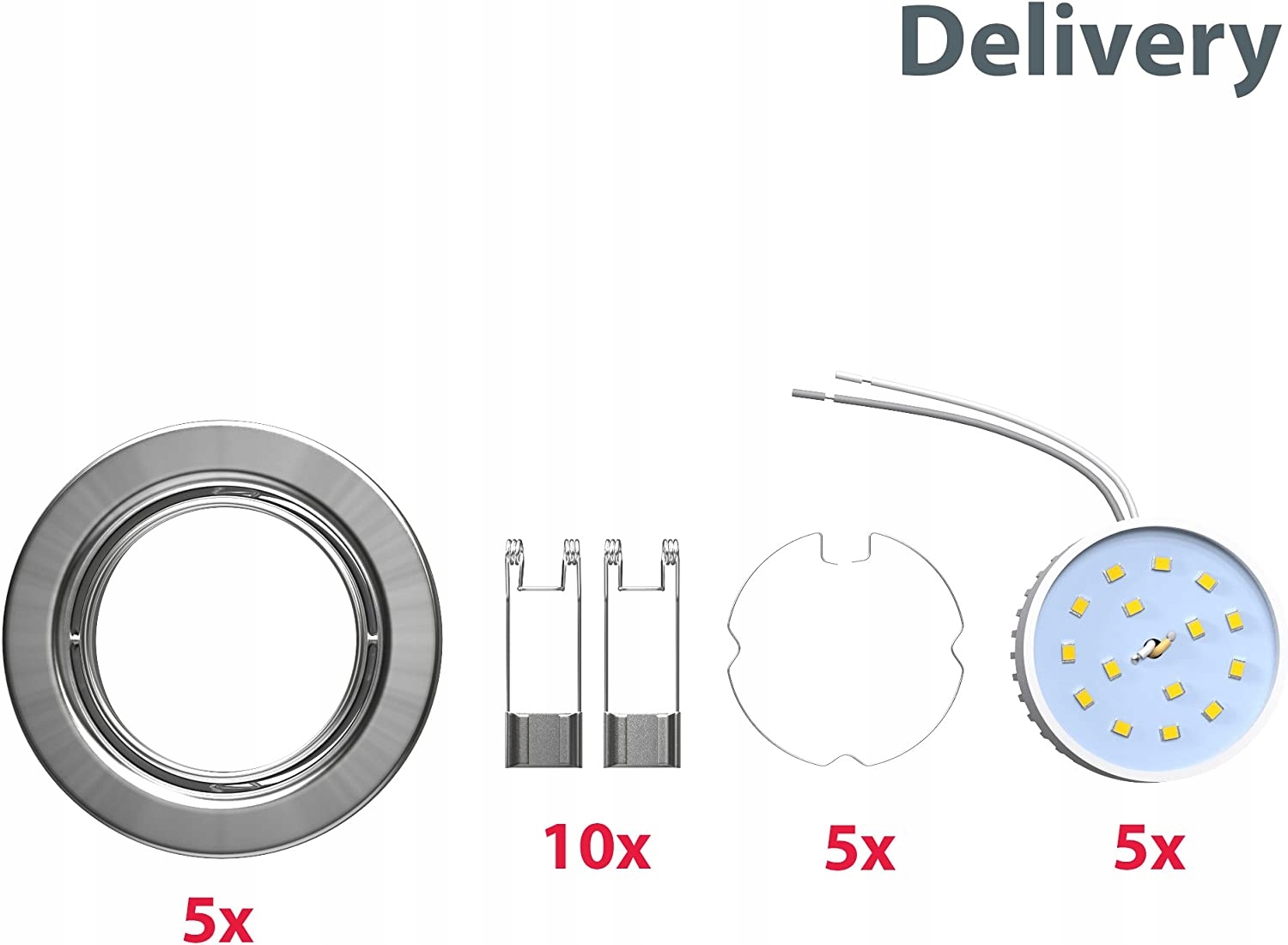 5x OCZKO WPUSTOWE LED 5W - GŁĘBOKOŚĆ 3cm - SATYNA Marka NS-Lighting