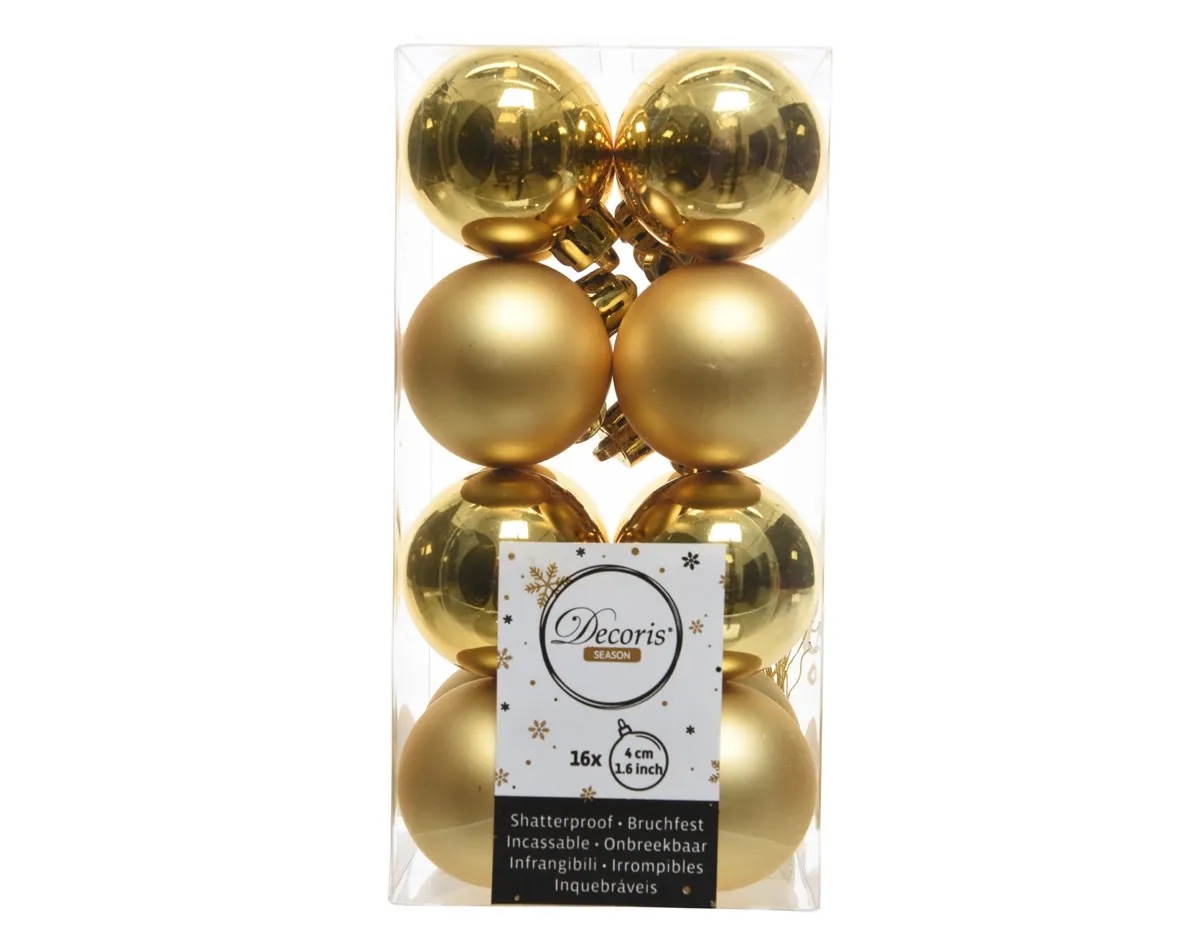 

Bombki choinkowe plastikowe okrągłe 4cm 16 Złote