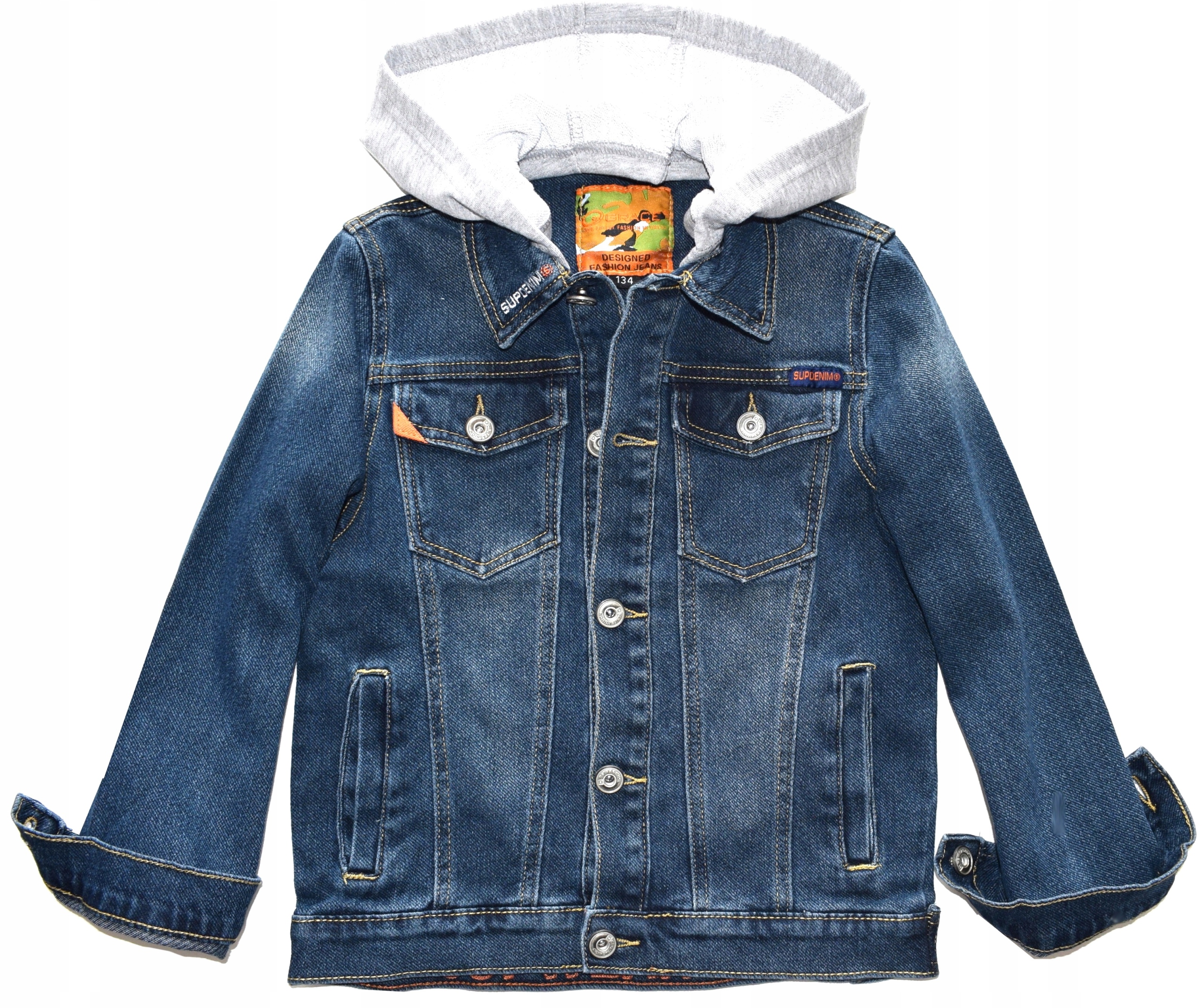 CHŁOPIĘCA KURTKA JEANSOWA, KATANA,DŻINS Z KAPTUREM r.152cm