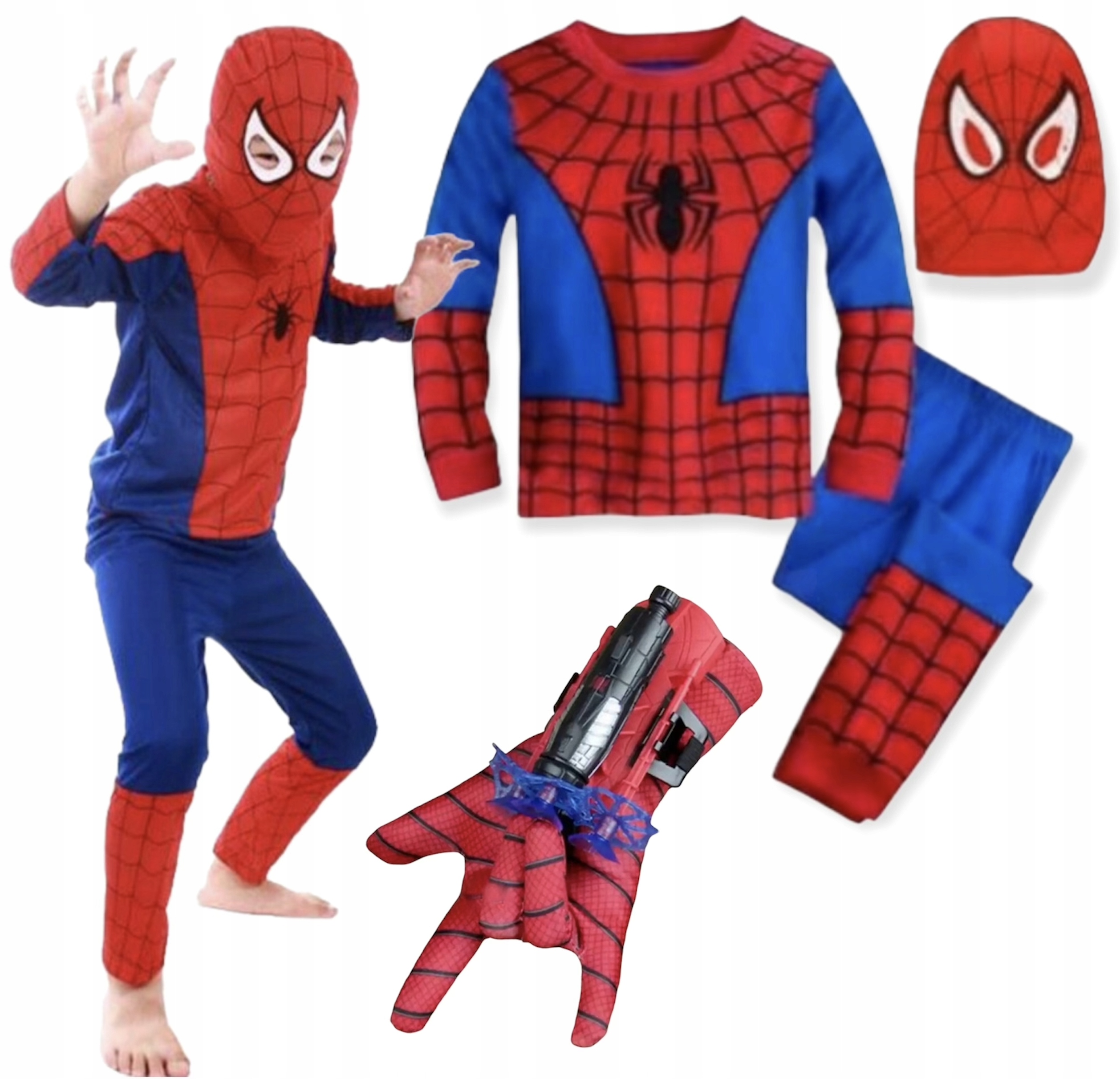 

Spiderman Strój Kostium Maska Wyrzutnia S 92-104