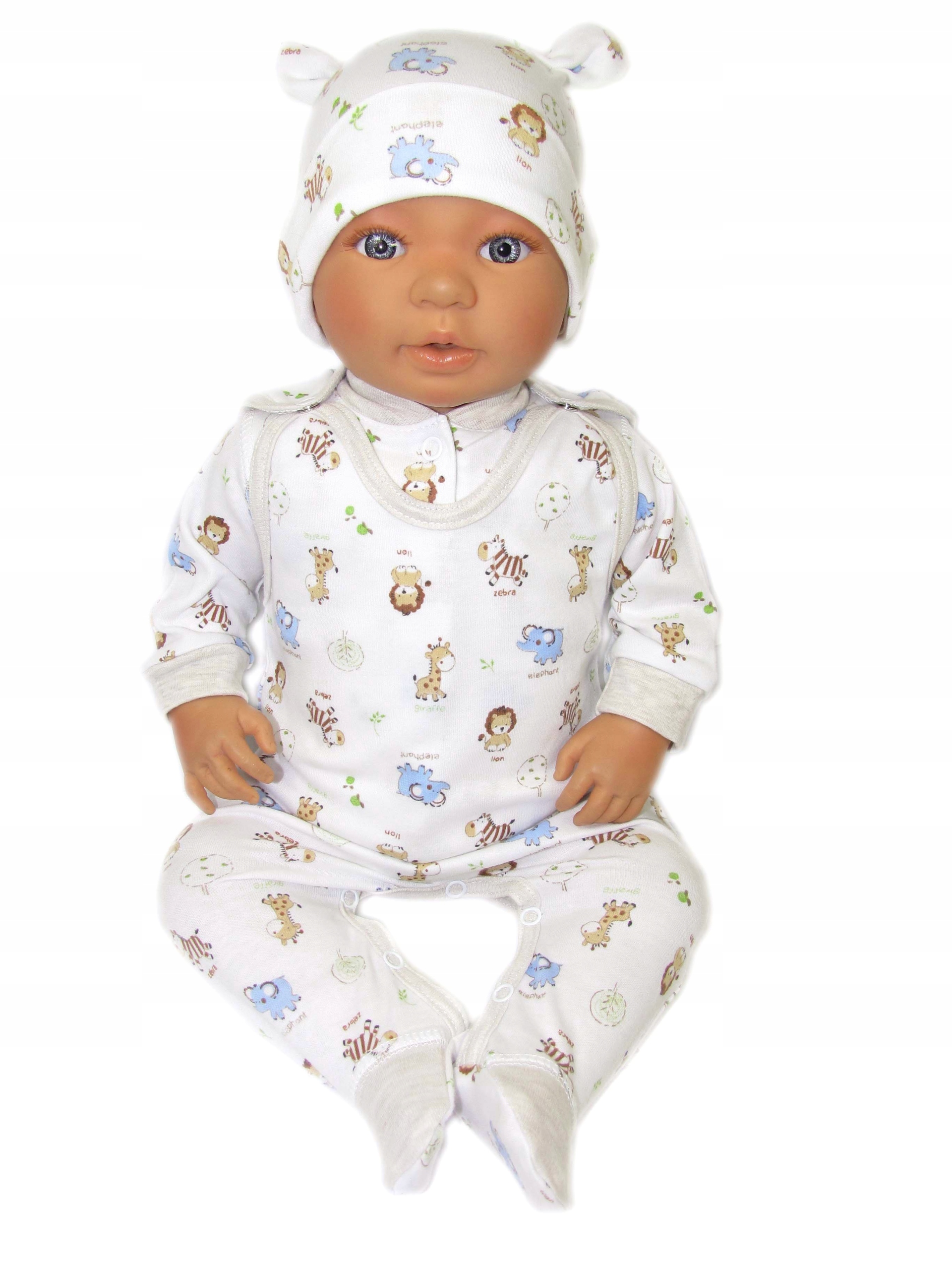 KOMPLET NIEMOWLĘCY ŚPIOCHY + KAFTANIK r.68 /8/ Rozmiar (new) 56 (51 - 56 cm)