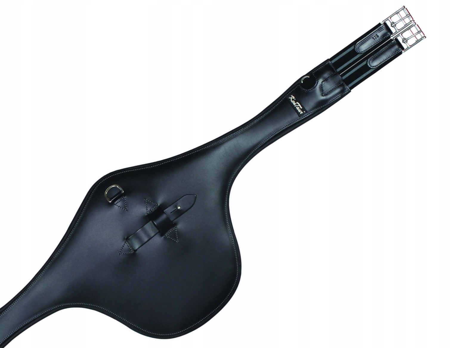 KenTaur kožený pásek s zástěrou Cassis černý 120 cm