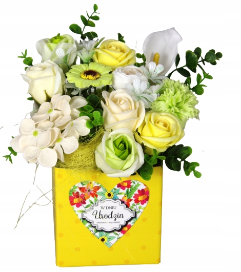 

Flower Box Urodziny Bukiet Kwiaty Mydlane