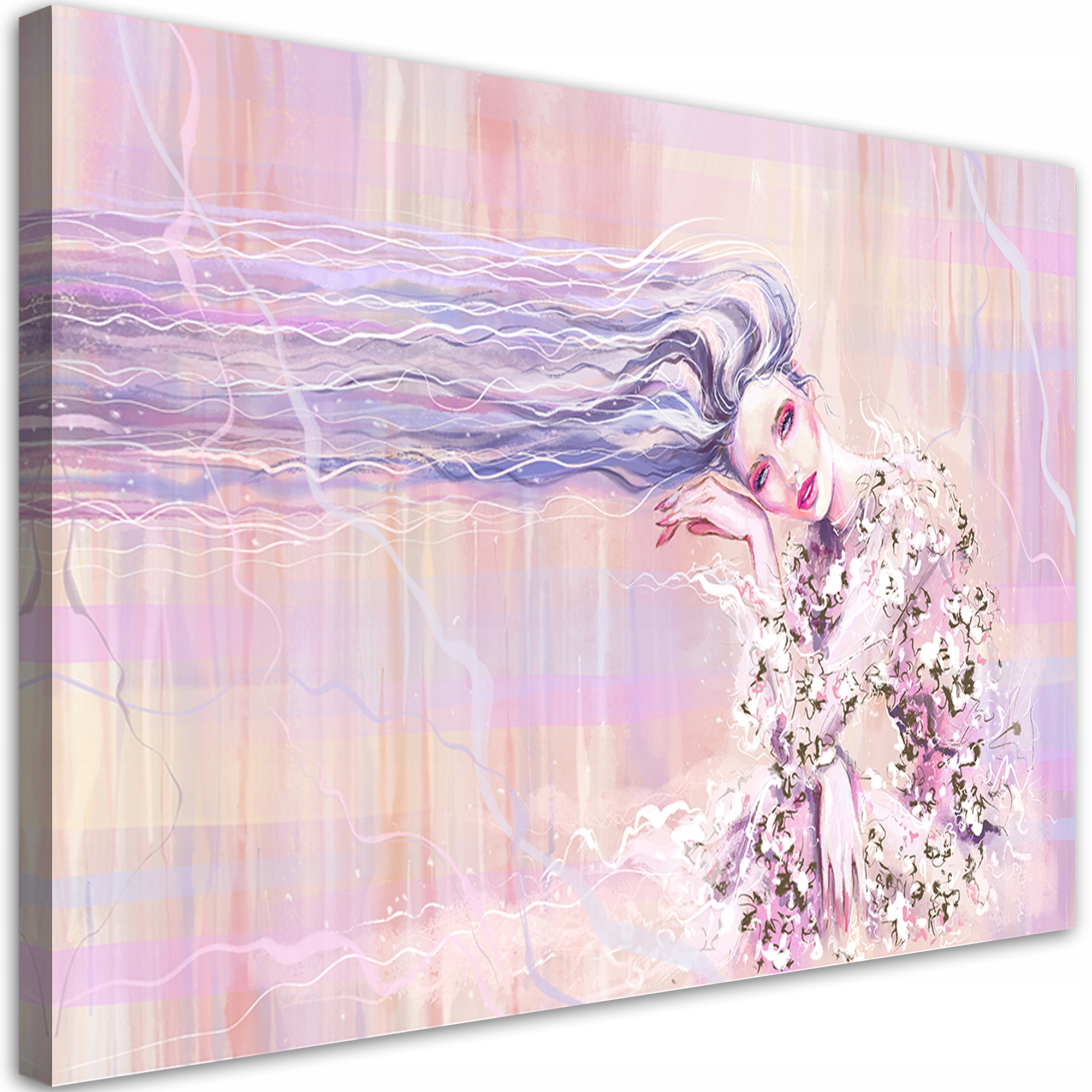 OBRAZ NA PŁÓTNIE Kobieta z długimi włosami 90x60