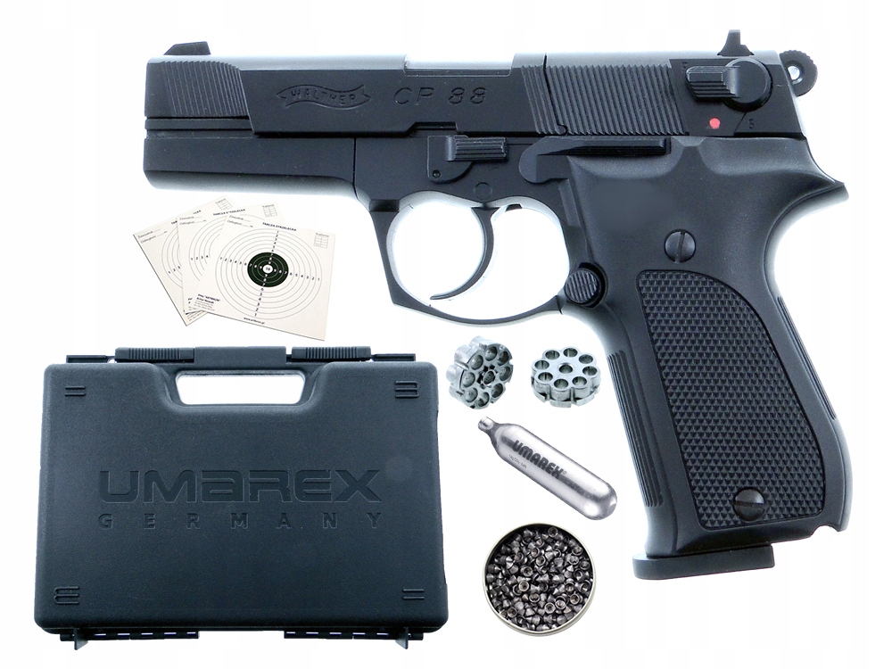 Wiatrówka pistolet Walther Cp 88 czarny kal. 4,5 mm gratisy
