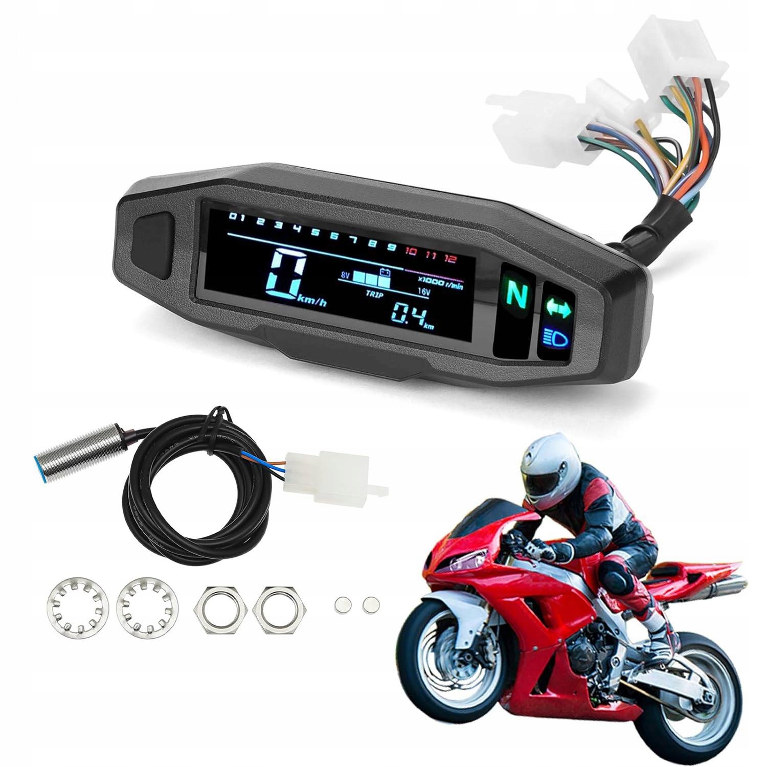Univerzální Kilometrová Palubní Deska Motocyklu LCD