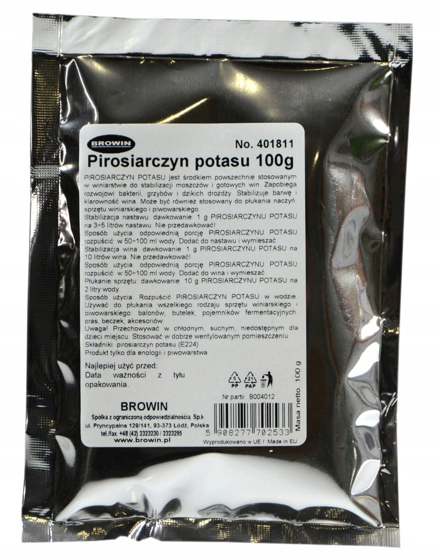 Pirosiarczyn Potasu BROWIN 100g 401811