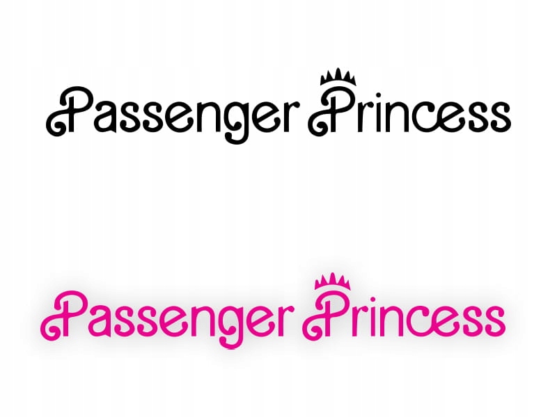 PASSENGER PRINCESS - Naklejka na samochód na auto KOLOR