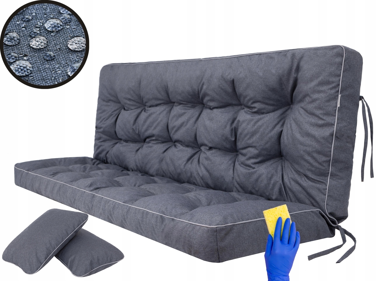 Polštář zahradní 150x105 cm na houpačku, na lavičku voděodolný Polštáře