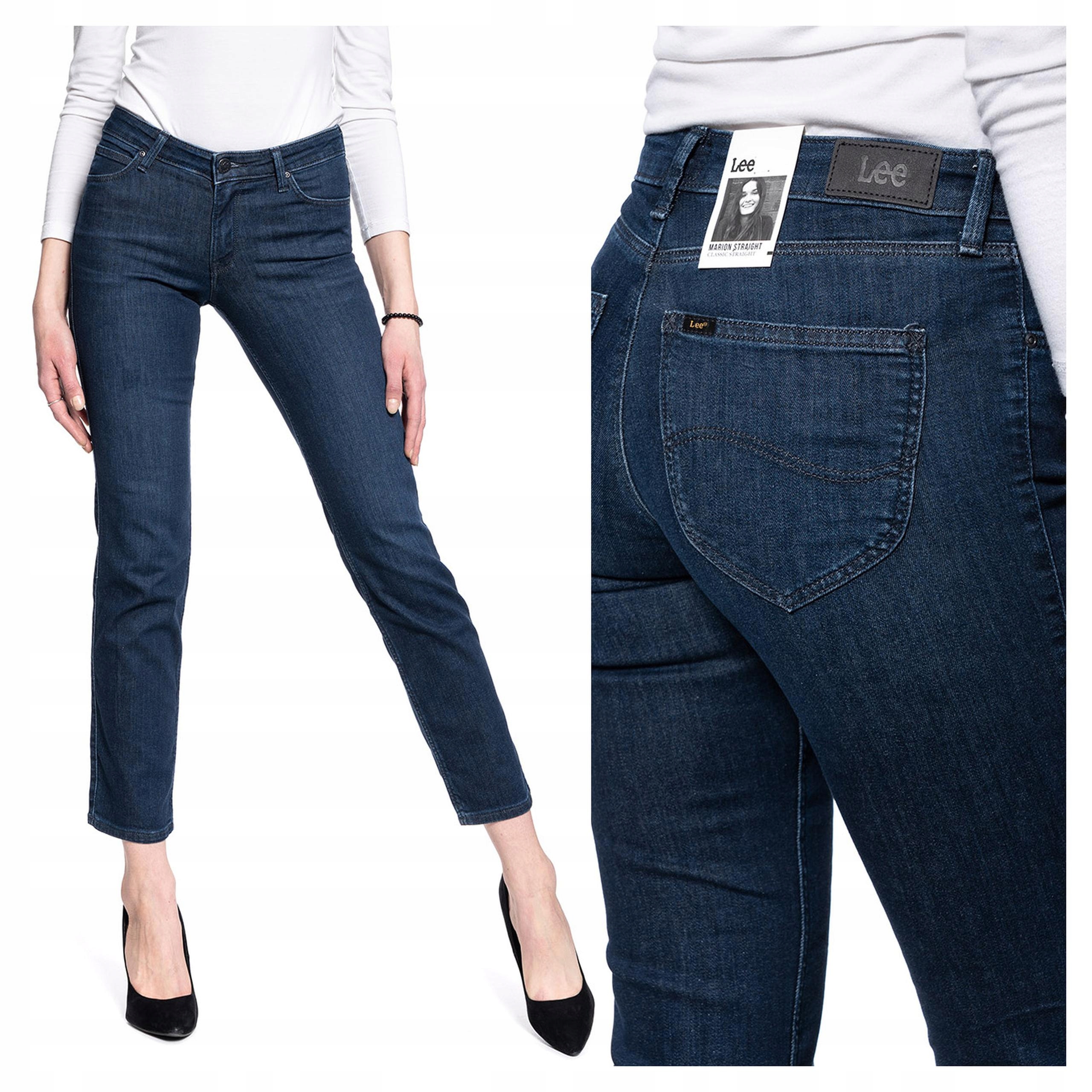 Dámské Kalhoty Lee Marion Straight Dark Truxel L301MEHP 112105855 W28 L33