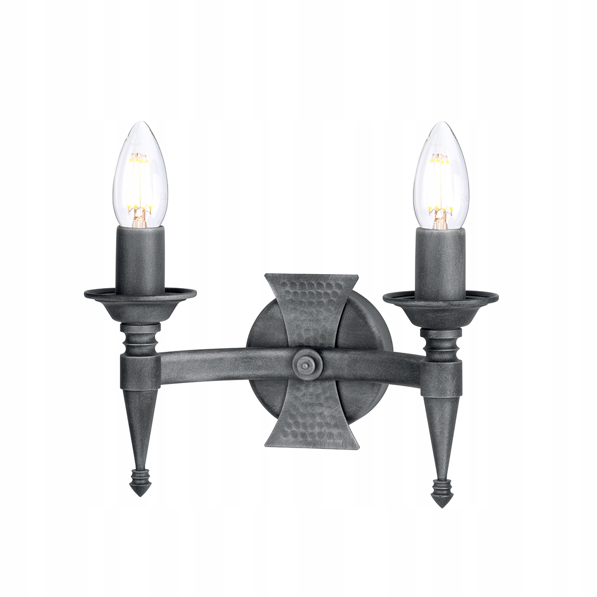 Dvojitá svietniková nástenná lampa čierna strieborná vintage Elstead
