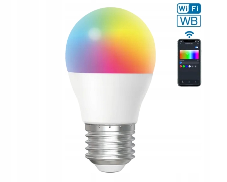 Żarówka LED RGB G45 WIFI+BLUETOOTH 2700-6500K 6,5W