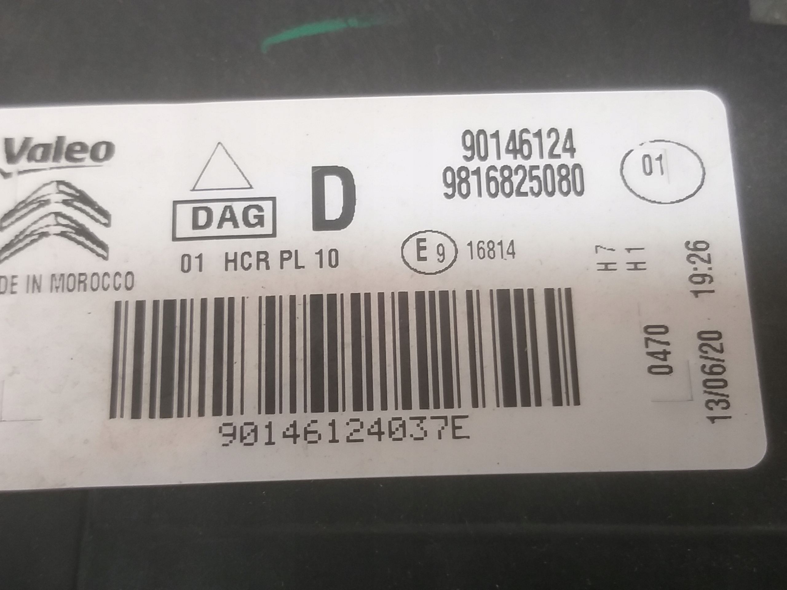 light front right CITROEN BERLINGO IV 4 18- 9816825080