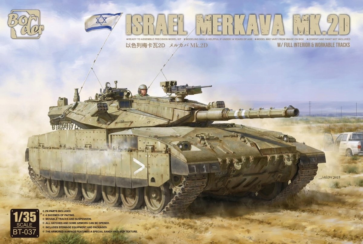 Border Model BT-037 Israel Merkava Mk. 2D plný interiér a funkční vozíky