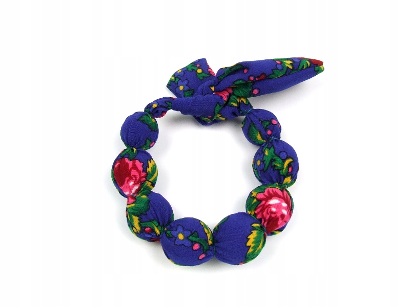 KORALE materiałowe góralskie granatowe KOMPLET Marka Inna marka