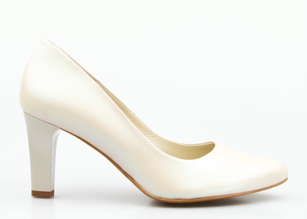 Béžové Kožené Lodičky Clasicco Perleťové 37