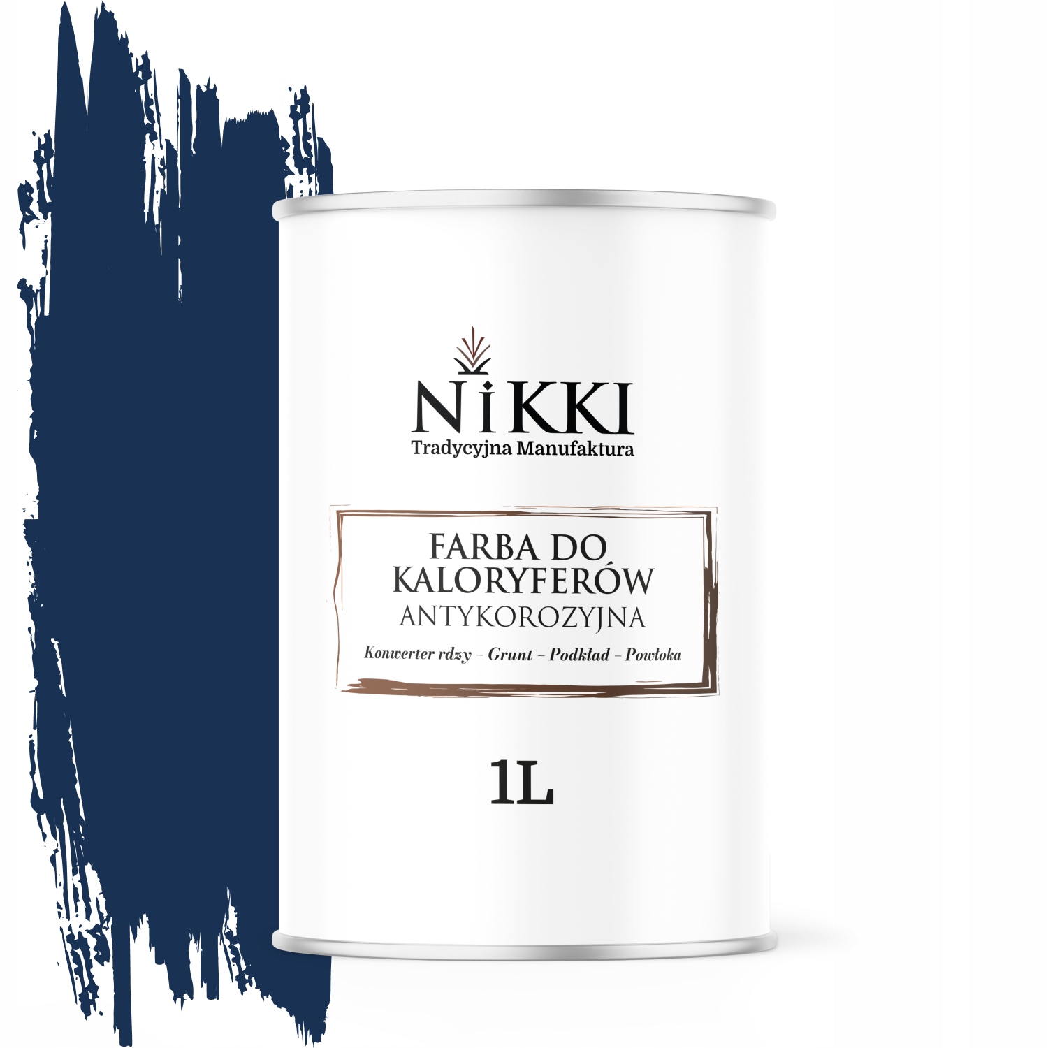 Farba do Grzejników Antykorozyjna Odporna 1L Satyna Niebieski Kobaltowy 3w1